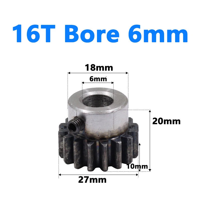 1.5 Module Spur Gear Bore 6/8/10/12/15mm Teeth 10-60 Pinion Pitch 4.71mm