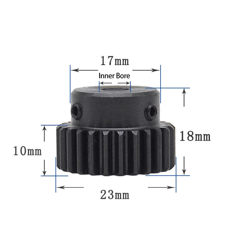 Mod 1 Steel 45# Spur Pinion Gear 10-39 Teeth Motor Gear 4-20mm Bore With Screw