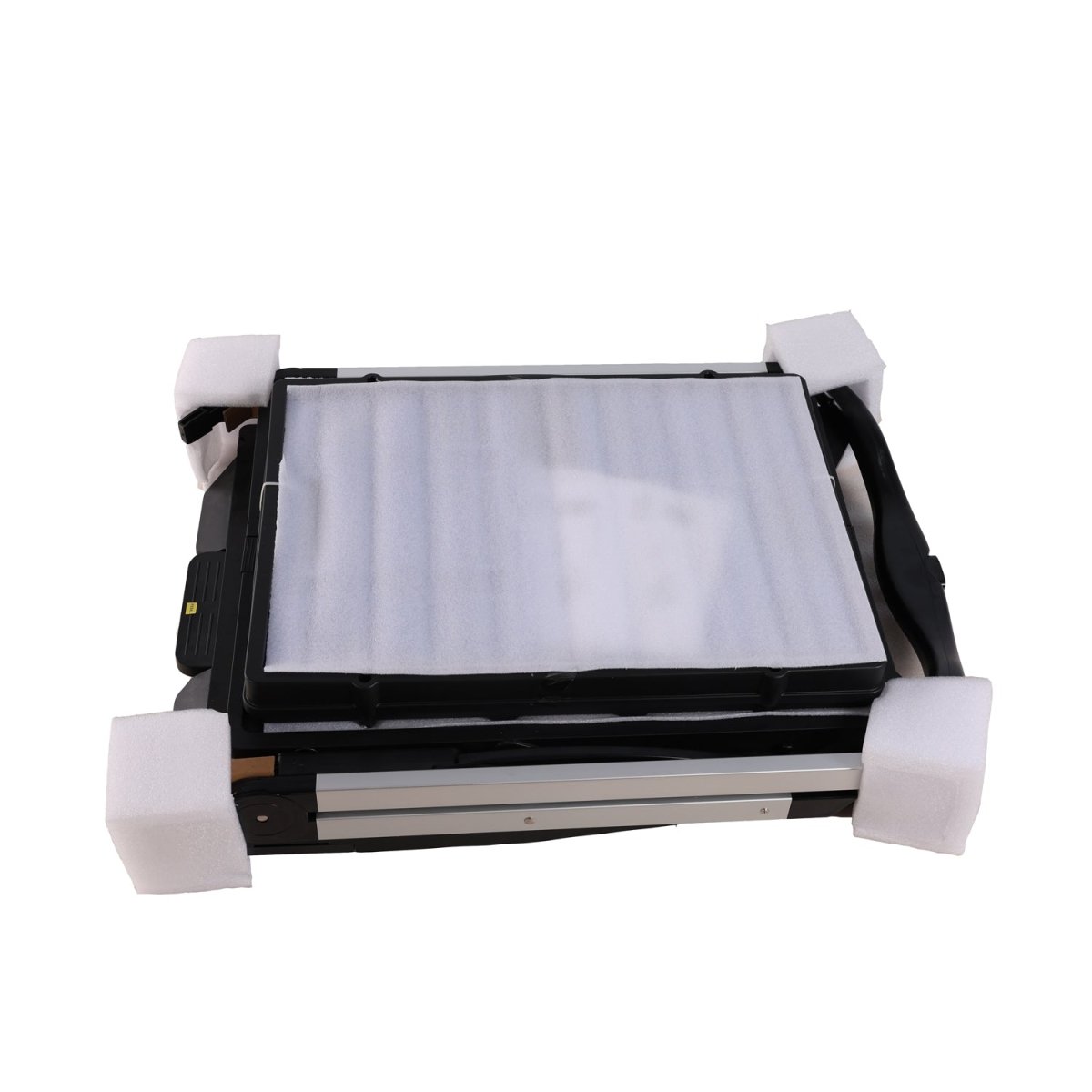 Folding service cart with wheels double - decker, shopping, library, office warehouse moving carts - HomeDIYer