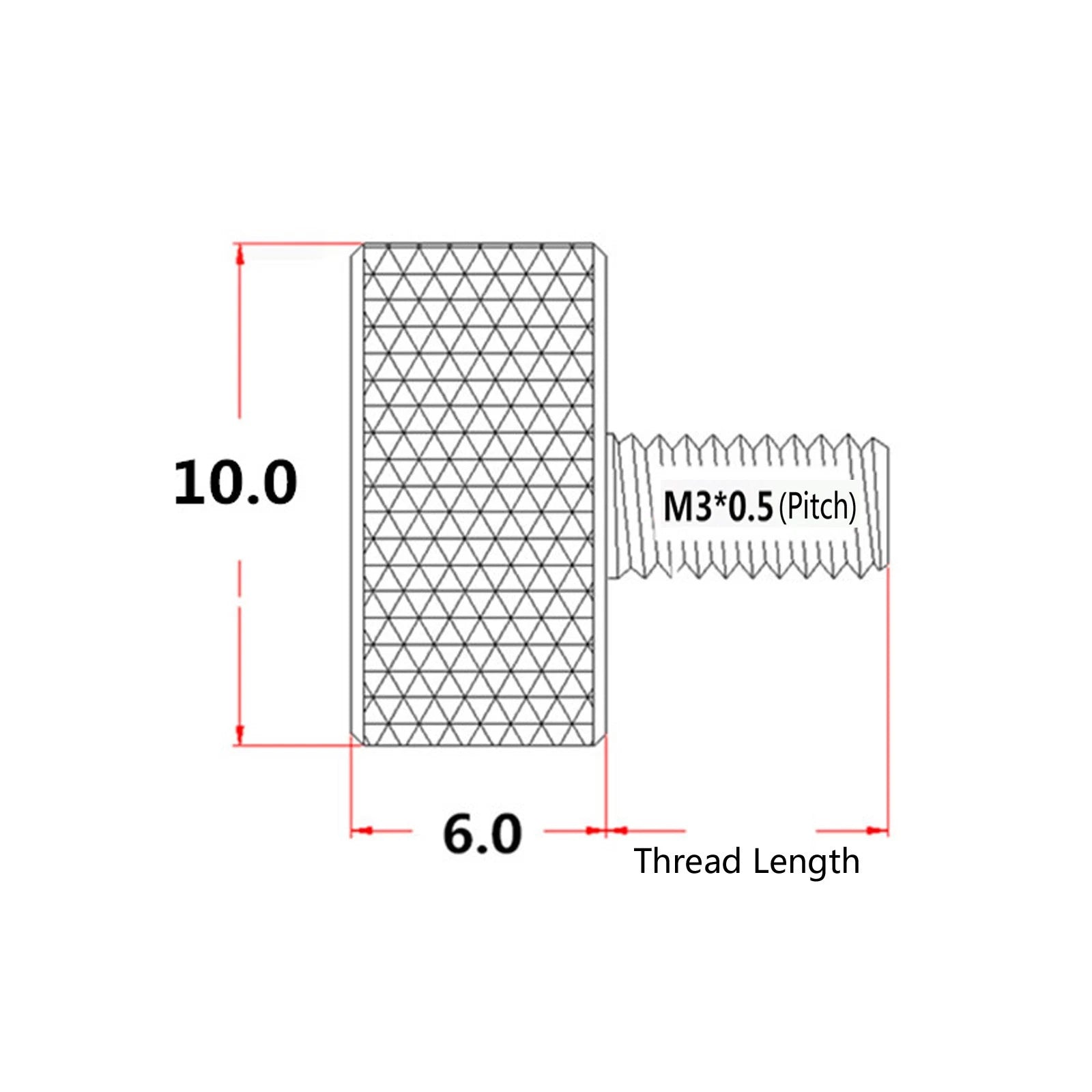 M3 Knurled Thumb Screws – Aluminum Alloy, Anodized Colors, M3×5mm to M3×50mm
