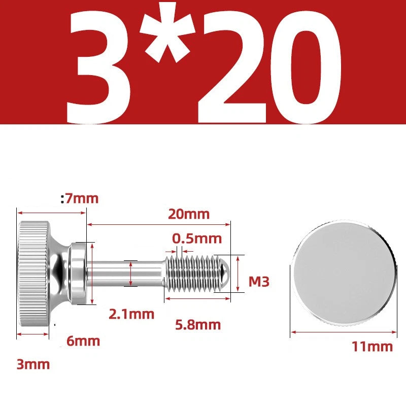 Knurled Thumb Screws Stainless Steel — M2 M2.5 M3 M4 M5 M6 M8 M10 Hand Knob Bolts