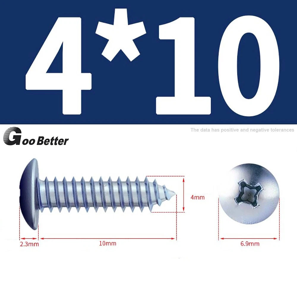 M3 M4 M5 M6 Pan Head Self Tapping Screws – Zinc Plated Carbon Steel