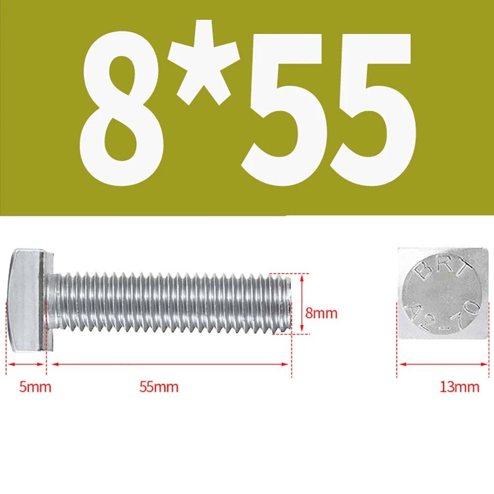 M8 M10 M12 Square Head Bolts Full Threaded 304 Stainless Steel 12–100mm - HomeDIYer