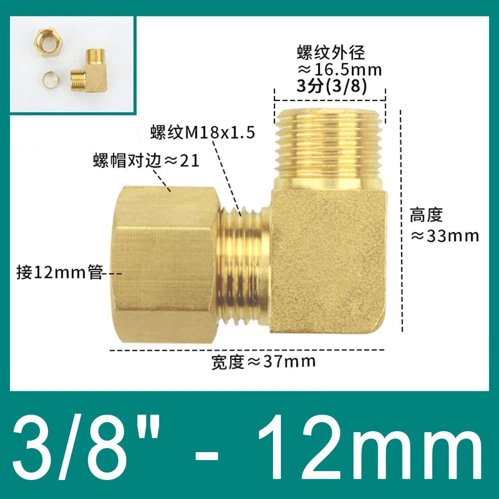 Brass Compression 90° Elbow Fittings for 6–12mm Copper Tube | Ferrule Connector