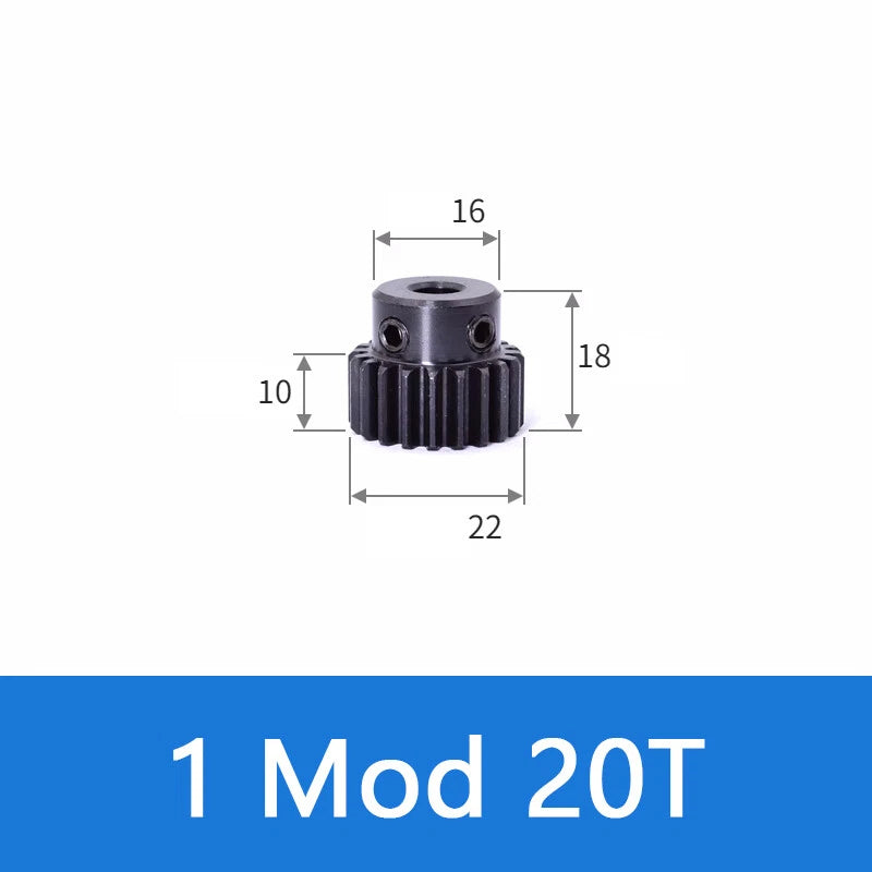 Spur Gears 1 Mod Transmission Gear With Step 45# Steel Pinion Motor Gear 12T~52T