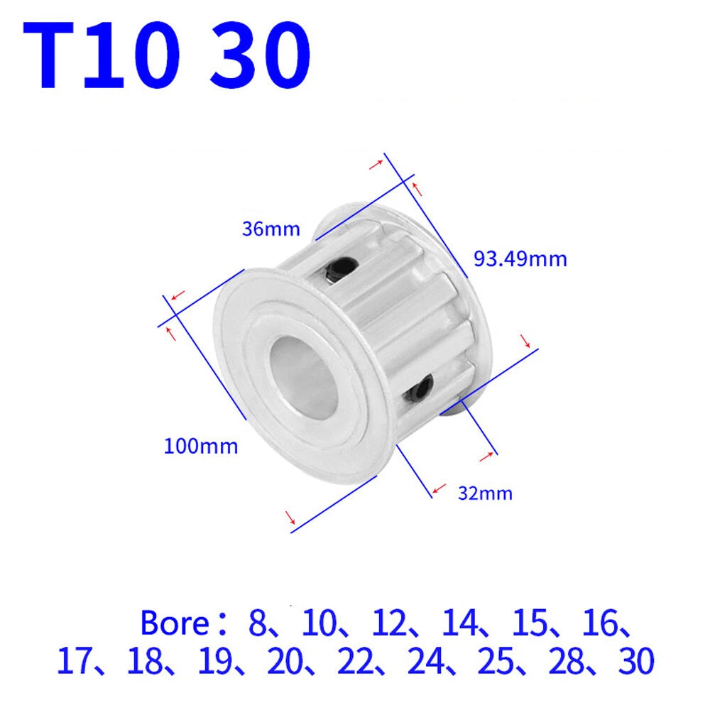 T10 12-40T Timing Belt Pulley CNC Drive Pitch 10mm AF-type With Keyway Wide 32mm
