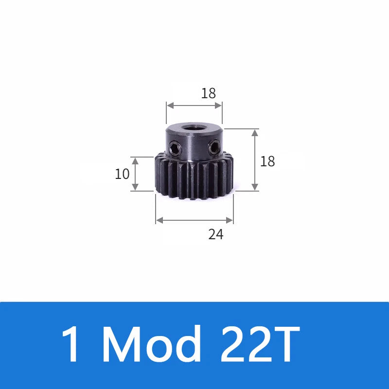 Spur Gears 1 Mod Transmission Gear With Step 45# Steel Pinion Motor Gear 12T~52T