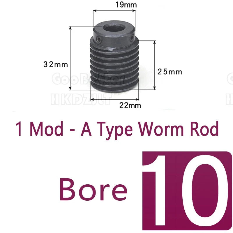 1 Module 45 Steel Worm Shaft & Brass Worm Gear Wheel 25 Tooth Transmission Gear