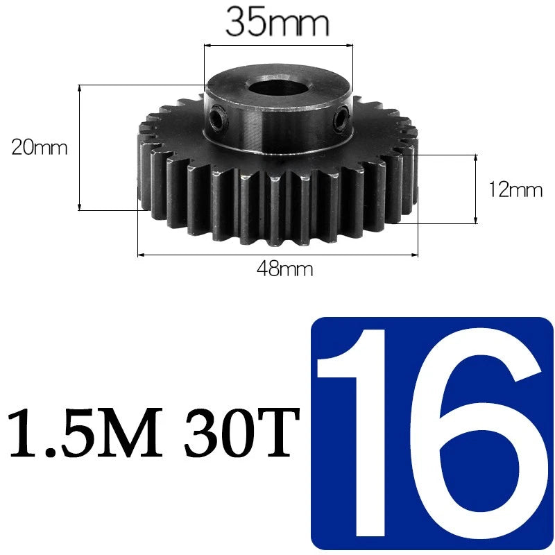 Spur Gears 1.5 Mod Transmission Gear With Step 45#Steel Pinion Motor Gear 30/80T