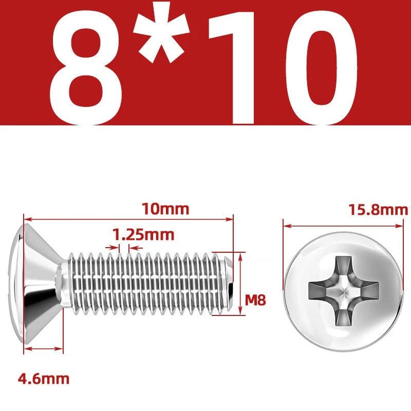 Phillips Oval Head Machine Screws Stainless Steel — M1.6 to M10, All Sizes - HomeDIYer