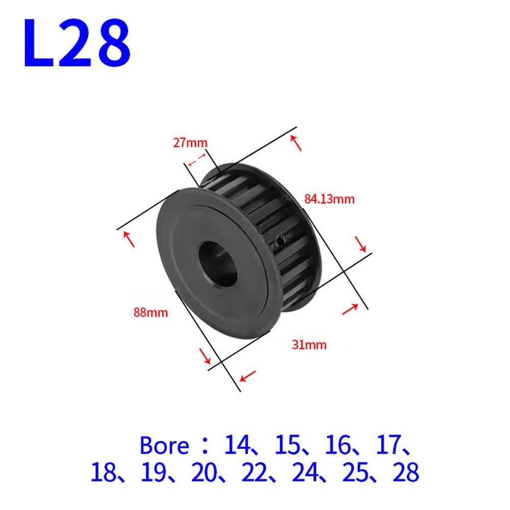 L-type 10T-30T Timing Belt Pulley Pitch 9.525mm With Keyway 45# Steel Width 27mm