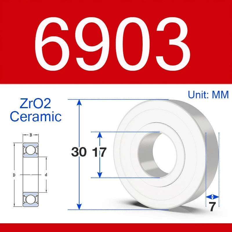 ZrO2 Ceramic Deep Groove Ball Bearing Double Shield 2RS Zirconia Roller Bearings