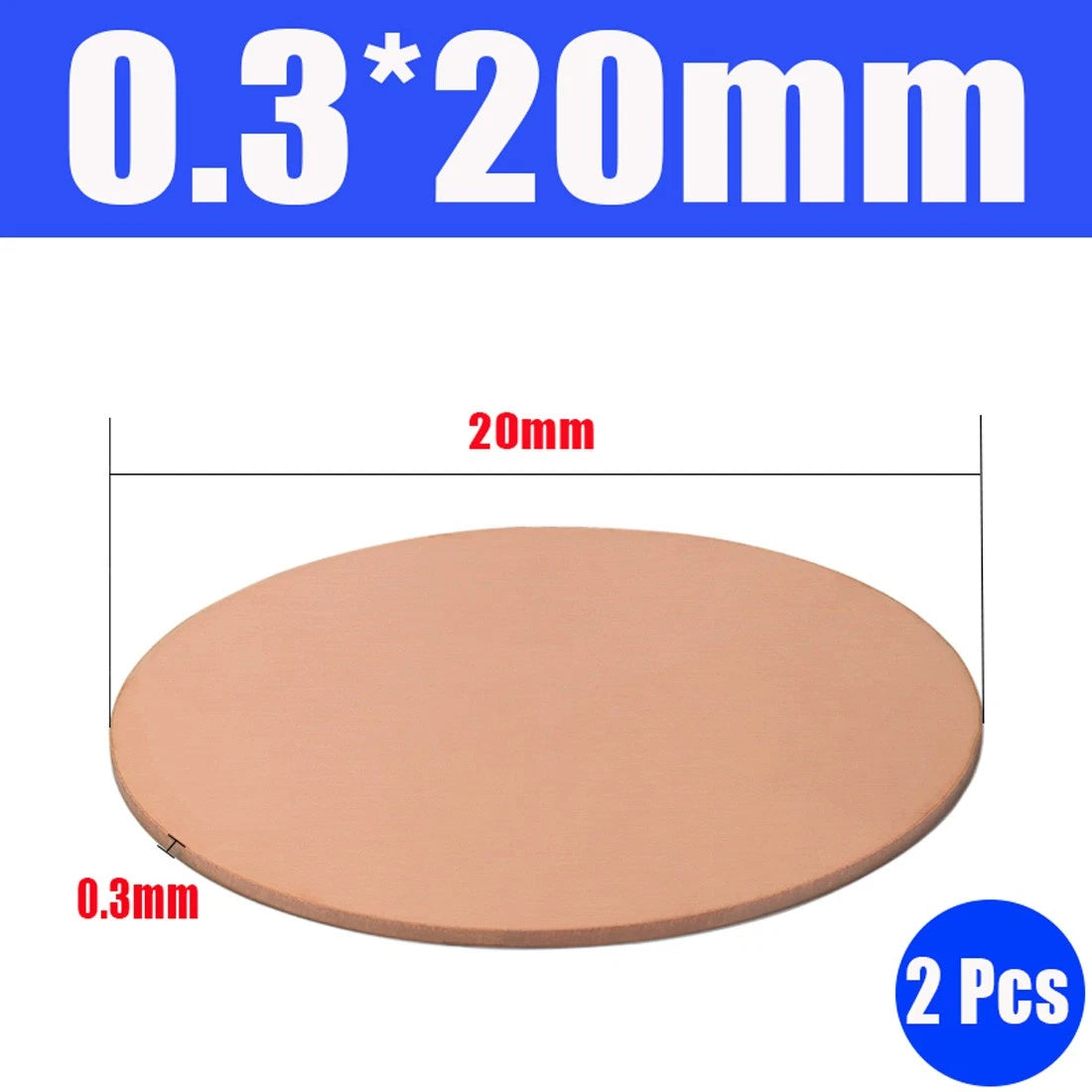 Thick 0.5-1.5mm Solid 99% Pure Copper Blanks Discs Ø 10-300mm Round Plate Metal