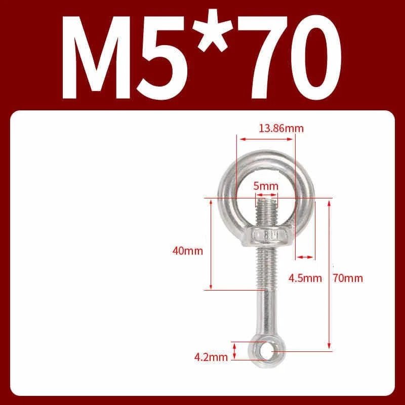A2 Stainless Steel Eye Bolts with Nut — M5 M6 M8 M10 M12 Threaded Ring Screws - HomeDIYer