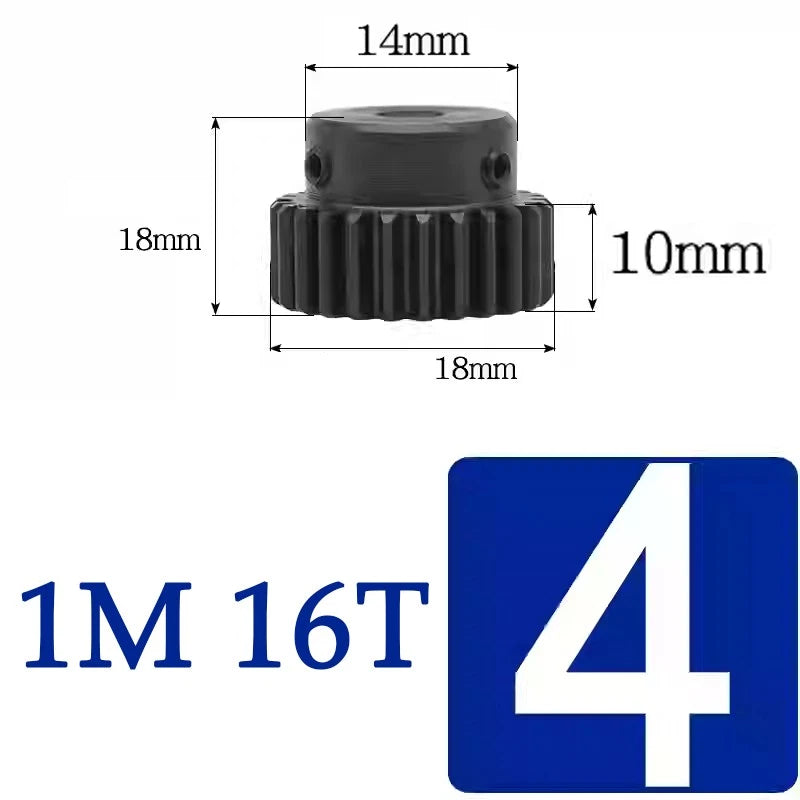 Spur Gears 1 Mod Transmission Gear With Step 45# Steel Pinion Motor Gear 10T~29T