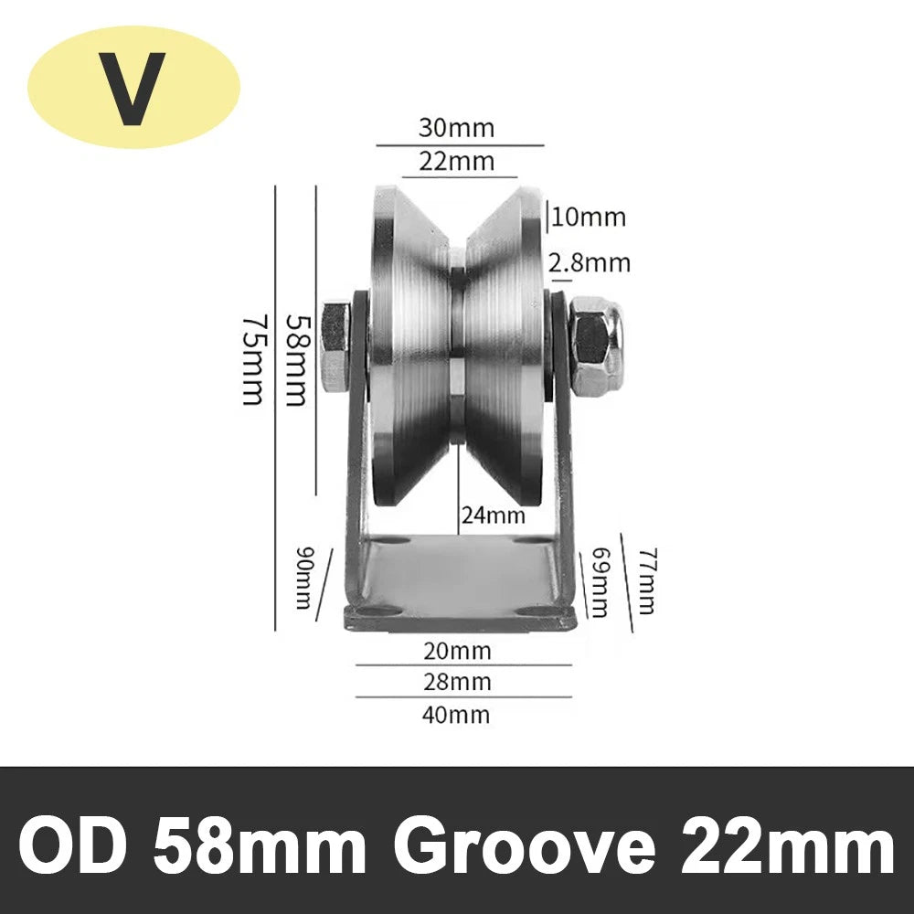 48 58 68 Pulley U V H Groove Shape Roller Wheels Idler Pulley Wheel Crane Roller