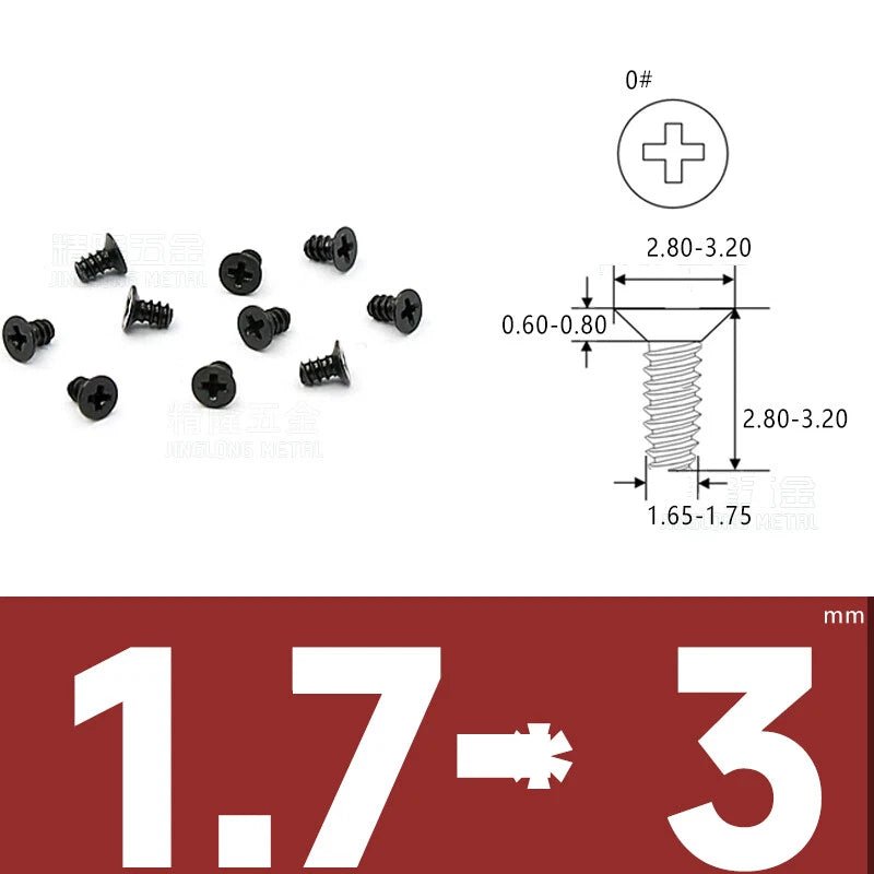 Phillips Countersunk Flat Head Machine Screws M1.2–M1.8 | Zinc & Nickel Plated - HomeDIYer