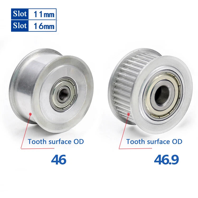 3M Smooth/Tooth Idler Drive Pulley 15T-60T Bore 3-17mm For 6/10mm Width Belt