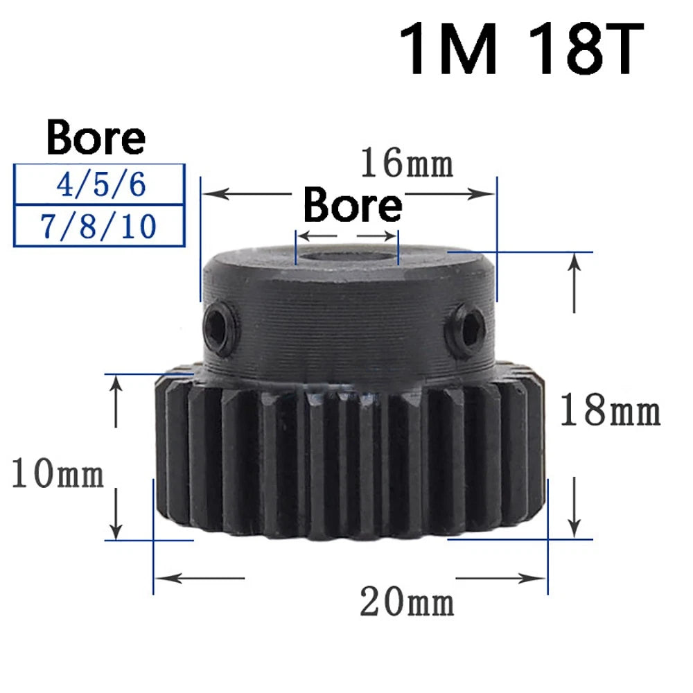 1 Mod 10T-100T Precision Spur Pinion Gear With Step 45# Steel Motor Gear x 1Pcs