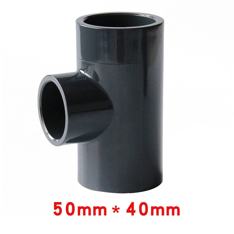 PVC Reducing Tee Pipe & Fittings Solvent Weld Pressure Adapter Connector Black