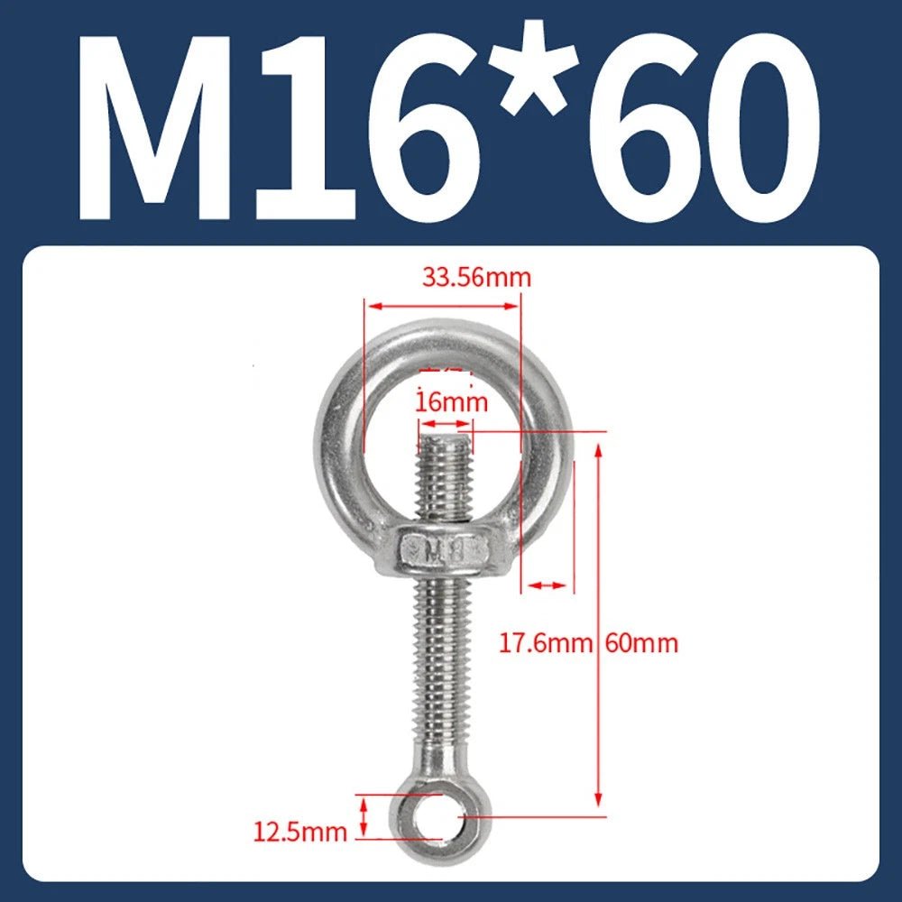 M14–M24 Lifting Eye Bolt & Eye Nut Set | 304 Stainless Steel | 50–200mm - HomeDIYer