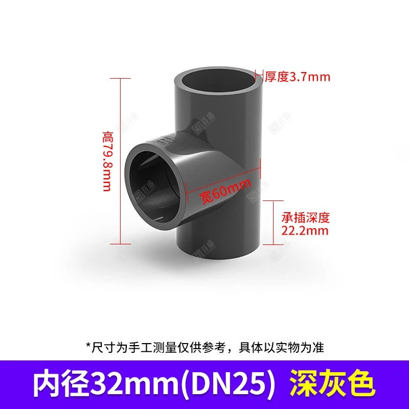 PVC Plumbing Fittings 45° Elbow-Straight-Tee Pipe Connector Solvent Weld