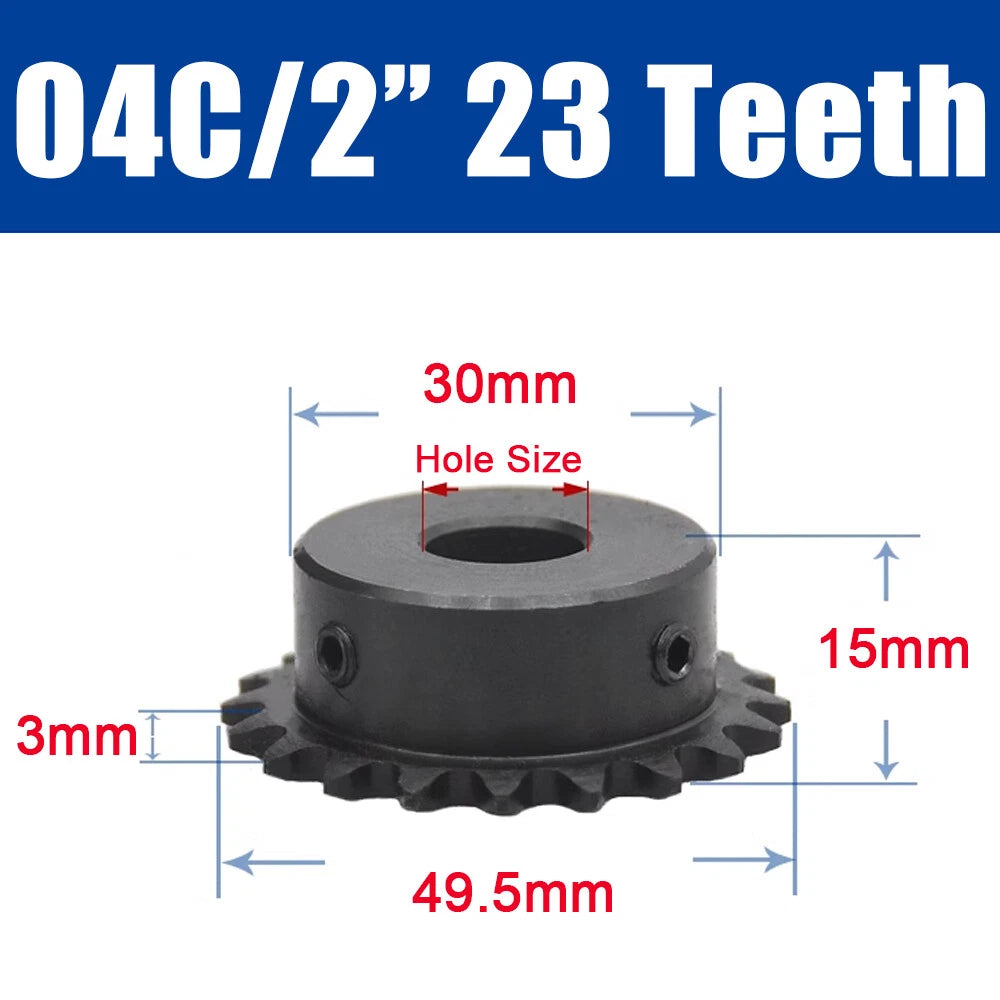 45#Steel Roller Chain Sprocket Wheel 04C Pitch 6.35mm 21~26 Teeth Bore 8~25mm