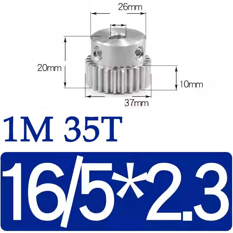 Spur Gears 1M Transmission Gear With Step Stainless Steel Motor Gear 32~50 Teeth