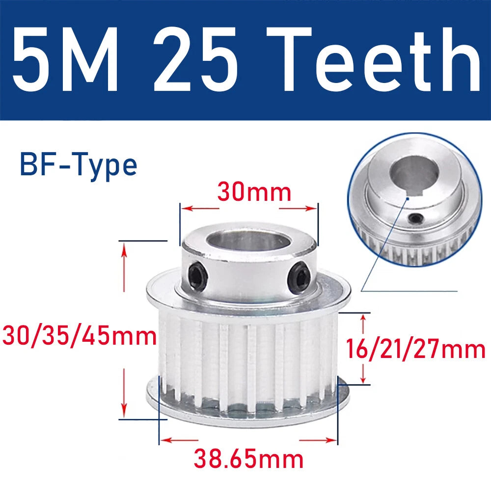 5M 20~26 Teeth Synchronous Wheel Timing Belt Pulley for 15/20/26mm Belt Width