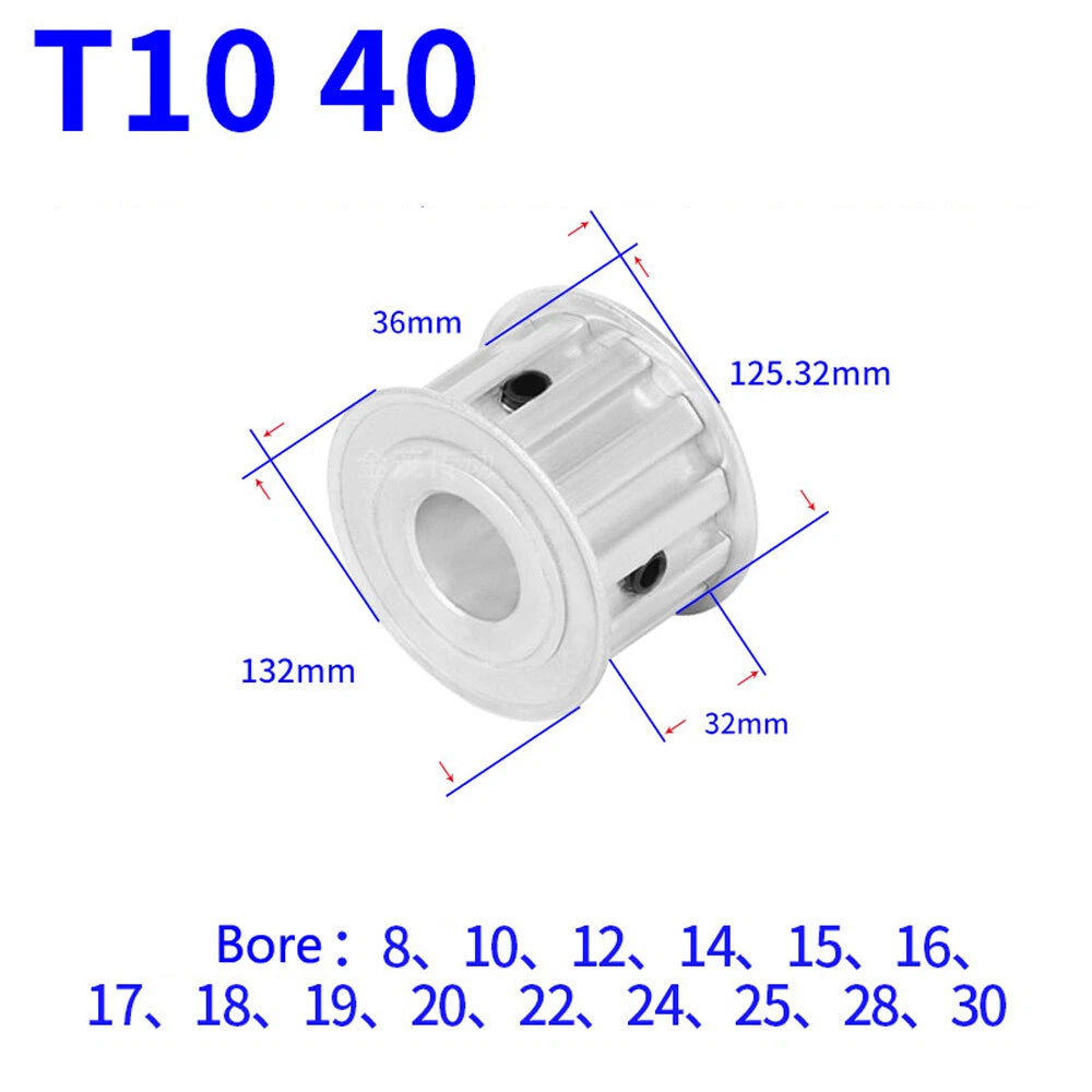T10 12-40T Timing Belt Pulley CNC Drive Pitch 10mm AF-type With Keyway Wide 32mm