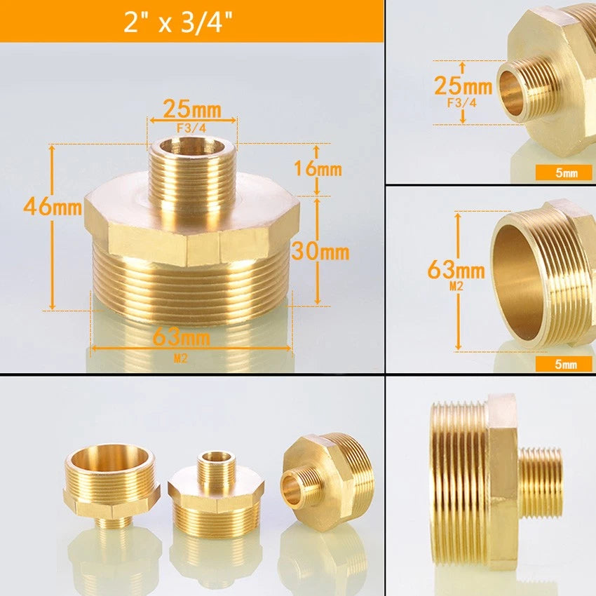 BSP Male Thread Reducer Nipple — Brass Pipe Fitting Connector Adapter