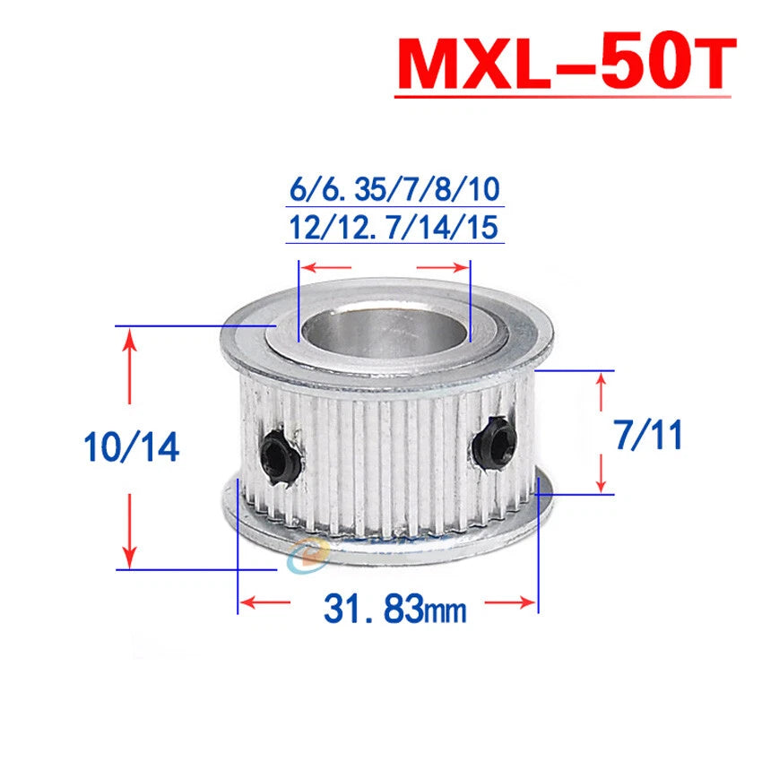 MXL 20T-60T Timing Belts Pulley Pitch 2.032mm AF-type CNC Drive Width 7mm 11mm