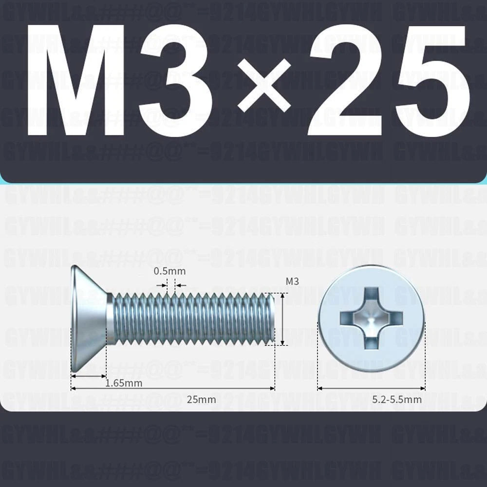 M3–M12 Zinc Plated Phillips Countersunk Machine Screws DIN 965 | Flat Head Bolts
