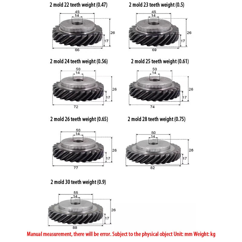 1/1.5/2 Modulus Helical Gear With Step 45° Right Spiral Motor Transmission Gear