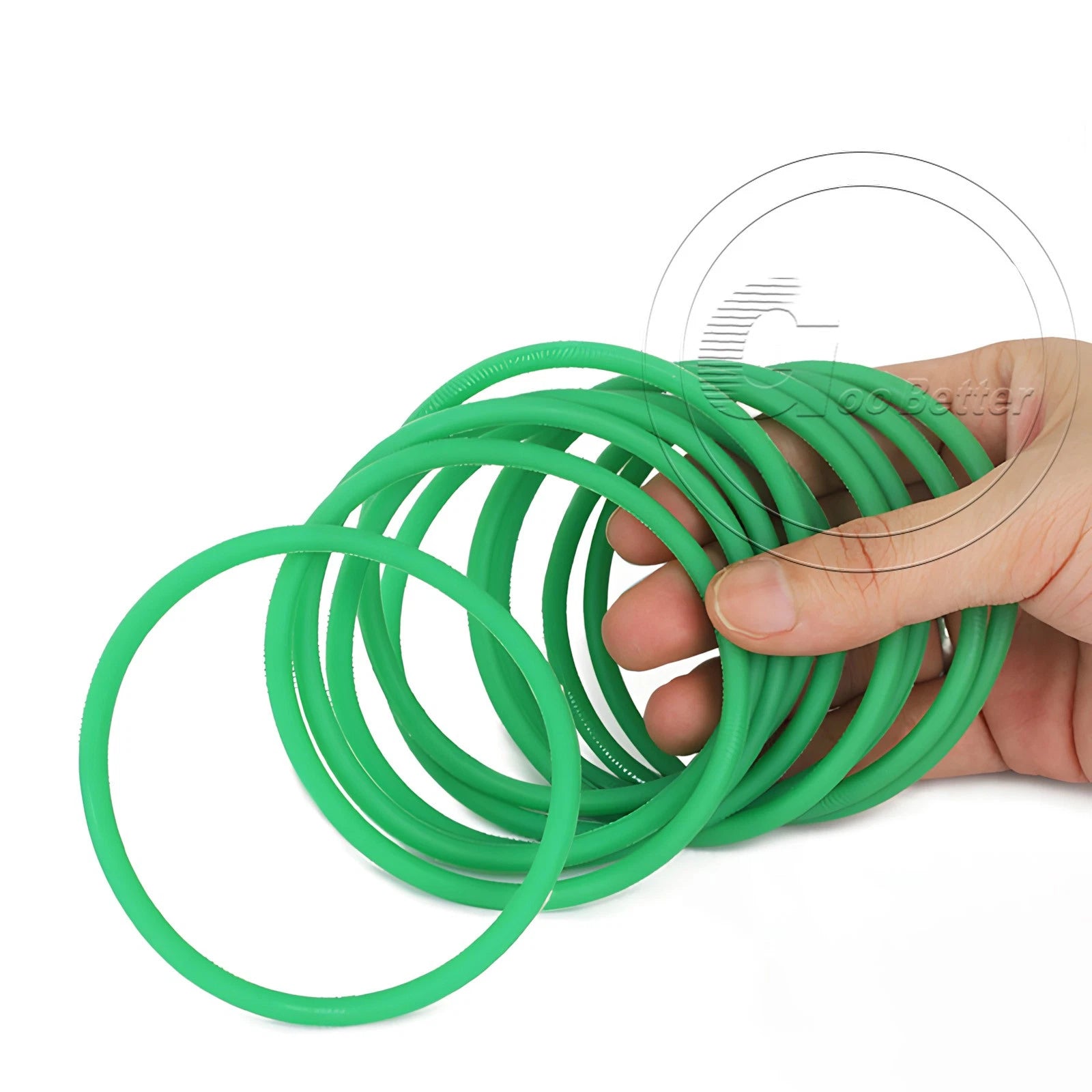 PU Round Belt Polyurethane Drive Belting — Green Solid Close Loop, 2–10mm Wire Diameter