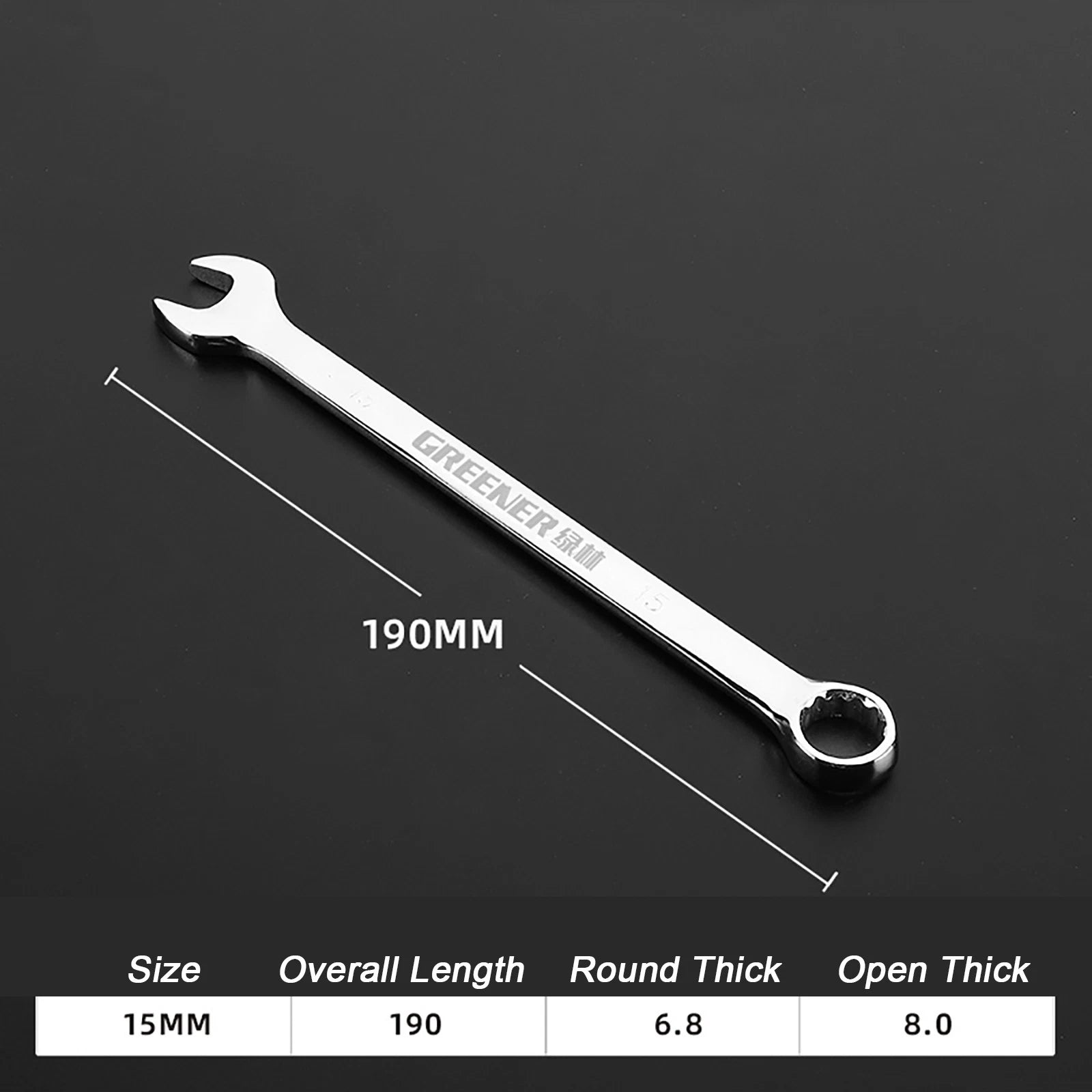 Spanner Combination Wrench CRV Open Ended Round Fixed Head Spanners 6mm - 30mm