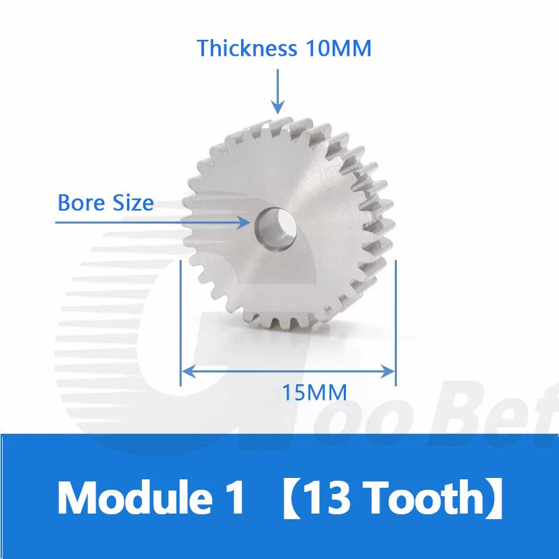 Spur Gear Stainless Steel Module 1 1.5 2 Motor Pinion 12 to 100 Tooth Flat Gear