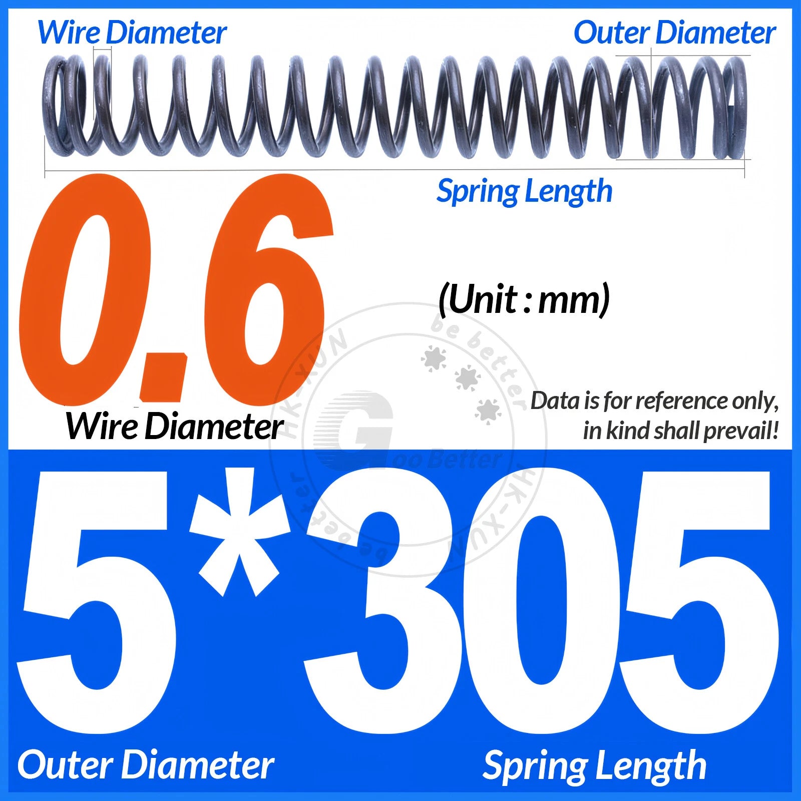 Length 305mm Compression Spring Pressure Springs OD 3-60mm Wire Dia 0.3mm-6.0mm
