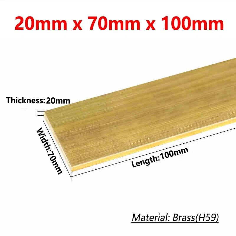 Brass Flat Bar Plate Strip Thick 15mm-32mm Length 100mm Metal Model Making Sheet