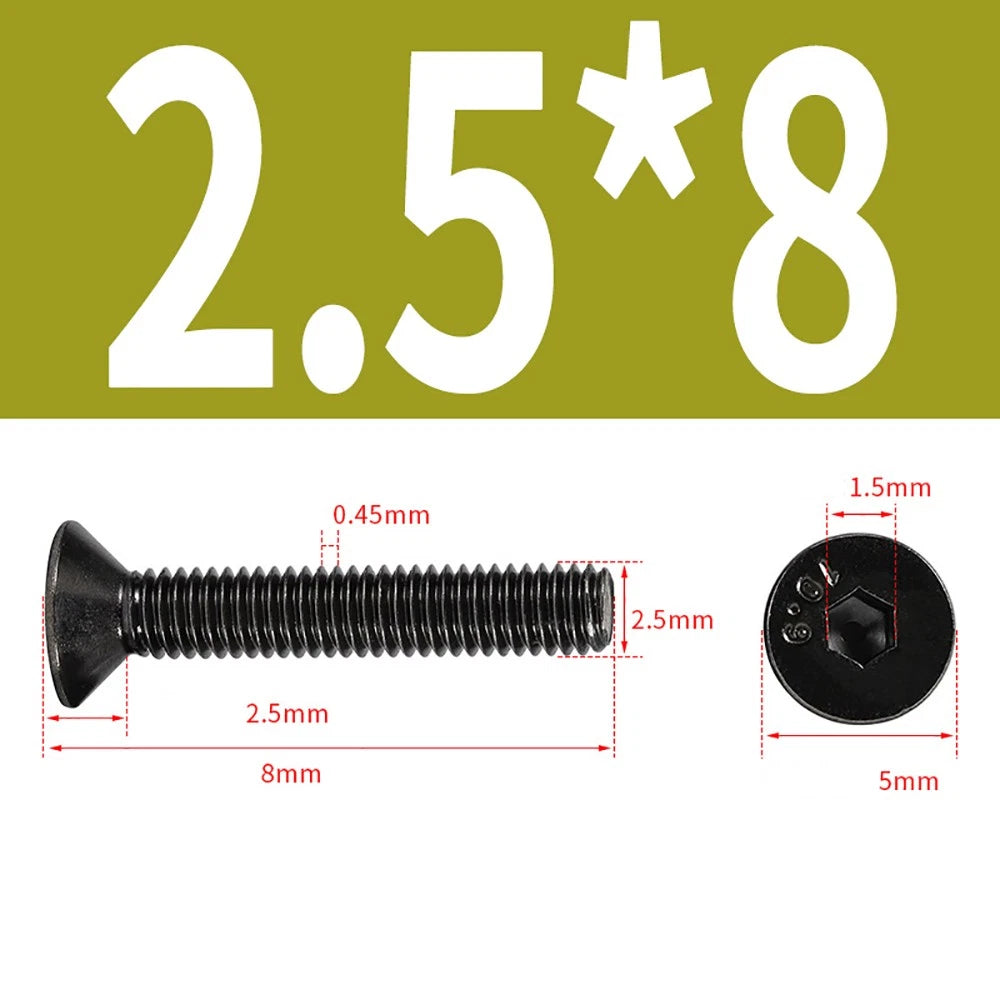 M2-M6 Countersunk Socket Head Cap Screws – Grade 10.9 Alloy Steel
