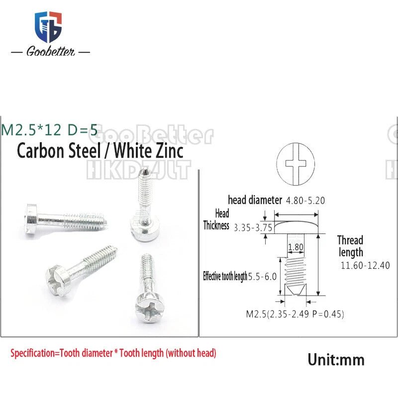 Round Head Machine Screws M2 M2.5 M2.6 | Carbon Steel & Stainless | 100–500 PCS - HomeDIYer