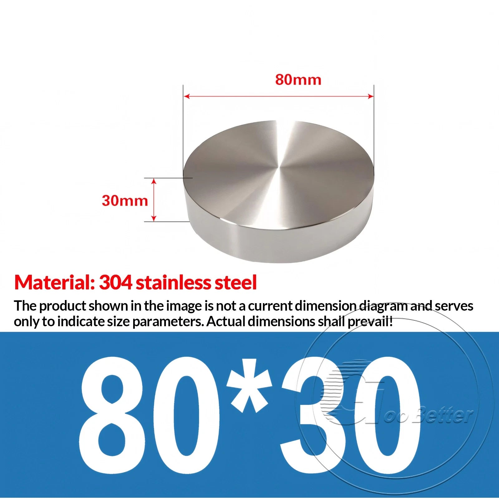Ø 20-100mm Stainless Steel Blank Round Disc 304 Grade Metal Sheet Thick 20/30mm