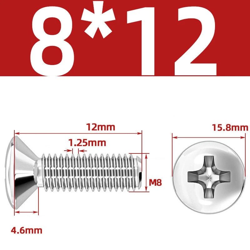 Phillips Oval Head Machine Screws Stainless Steel — M1.6 to M10, All Sizes - HomeDIYer