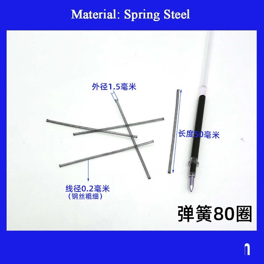 Spring Steel Small Compression Spring 0.2/0.3/0.4mm Wire Diameter 3-50mm Length