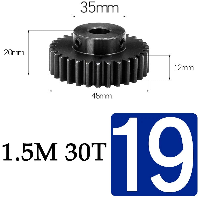 Spur Gears 1.5 Mod Transmission Gear With Step 45#Steel Pinion Motor Gear 30/80T