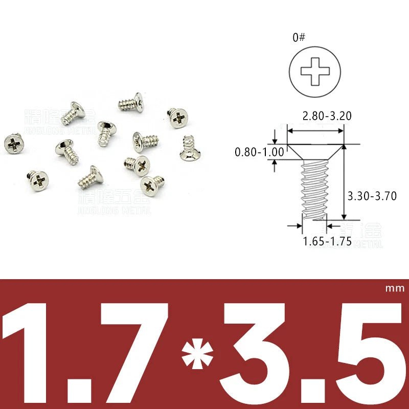 Phillips Countersunk Flat Head Machine Screws M1.2–M1.8 | Zinc & Nickel Plated - HomeDIYer