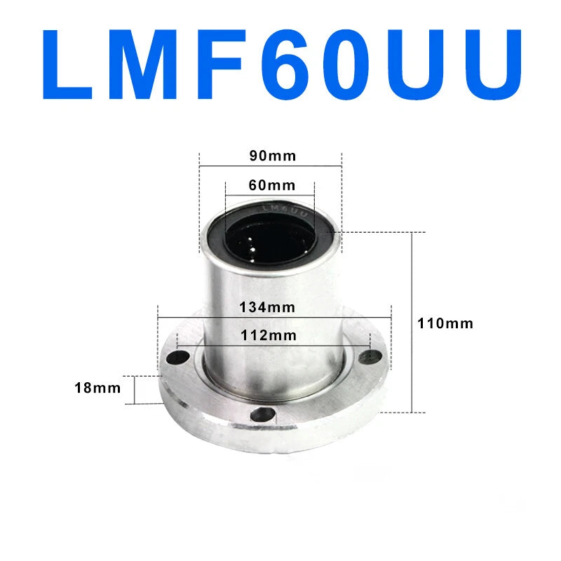 Round Flange Linear Motion Bearings LMF 6UU/8/10/12/13/16/20/25/30/35/40/50/60UU