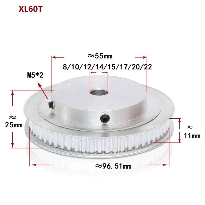 XL10-100T Timing Belt Pulley Pitch 5.08mm Synchronous Wheel Tooth Width 11mm