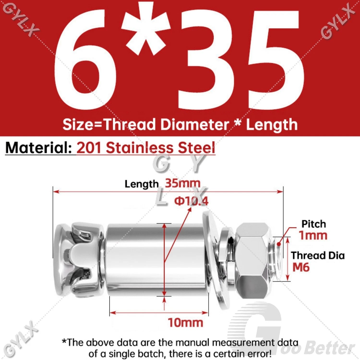 Stainless Steel Expansion Bolts for Marble & Stone — M6 M8 Heavy Duty Anchor Bolts