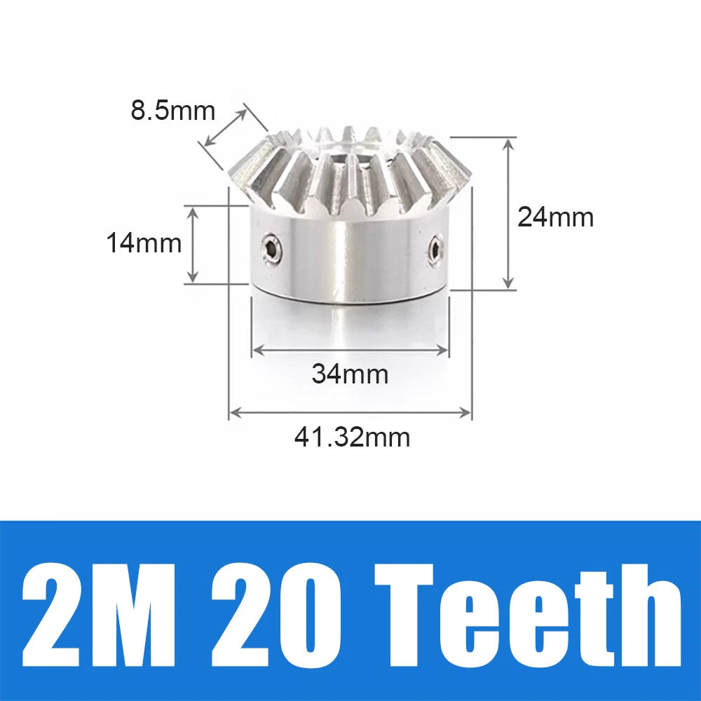 1-3 Module 15-30 Teeth Stainless Steel Umbrella Bevel Gear 90° Angle, Ratio 1:1